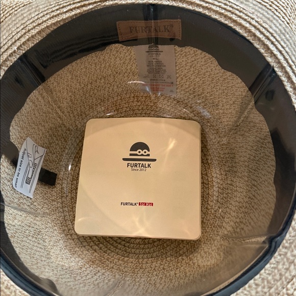 Furtalk tan straw hat with brown leather strap - Picture 5 of 12